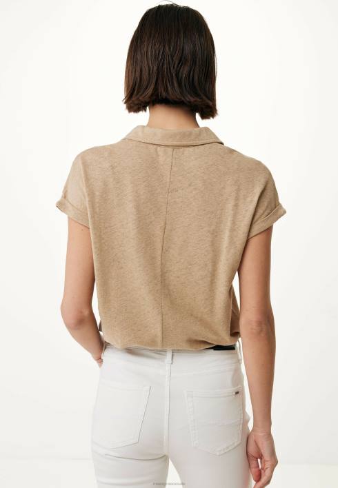 γυναίκες Mexx κοντομάνικο μπλουζάκι πόλο μπεζ BR0F8