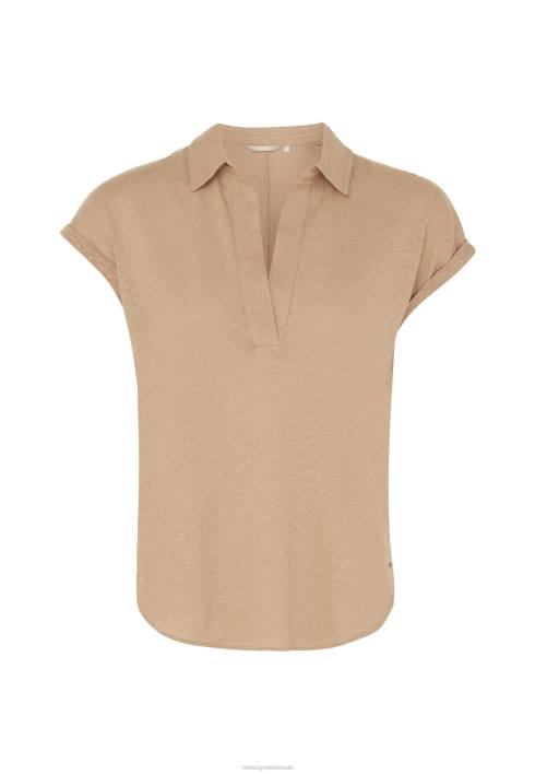 γυναίκες Mexx κοντομάνικο μπλουζάκι πόλο μπεζ BR0F8