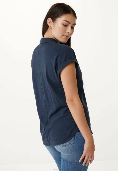 γυναίκες Mexx κοντομάνικο μπλουζάκι πόλο ναυτικό μπλε BR0F97