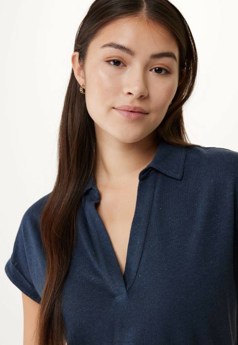 γυναίκες Mexx κοντομάνικο μπλουζάκι πόλο ναυτικό μπλε BR0F97