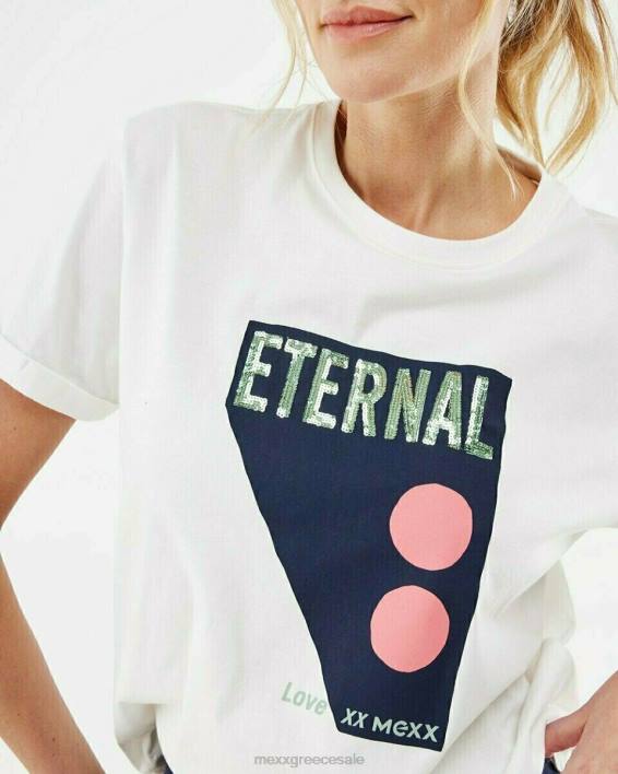 γυναίκες Mexx T-shirt με λαιμόκοψη σε λευκό άσπρο BR0F173