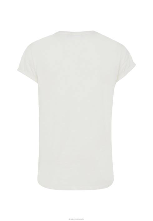 γυναίκες Mexx κοντομάνικο t-shirt έργο τέχνης σε λευκό μπεζ BR0F28