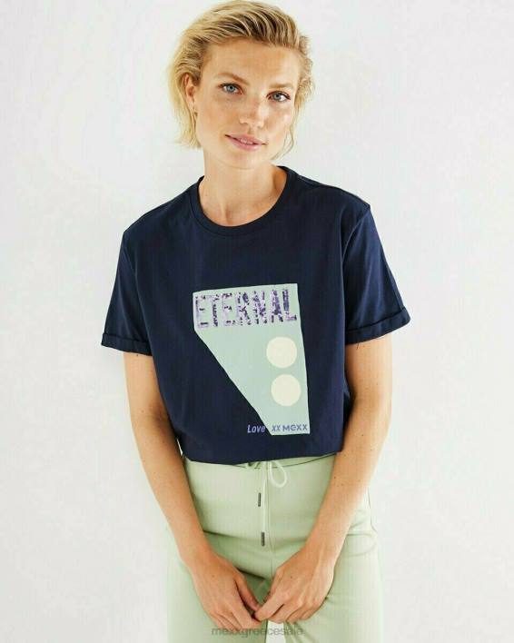 γυναίκες Mexx t-shirt με λαιμόκοψη ναυτικό μπλε BR0F408