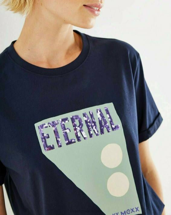 γυναίκες Mexx t-shirt με λαιμόκοψη ναυτικό μπλε BR0F408