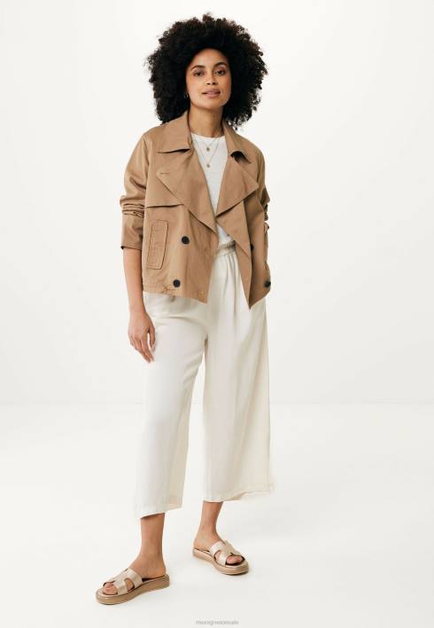 γυναίκες Mexx ρευστό παντελόνι 3/4 σε λευκό μπεζ BR0F61