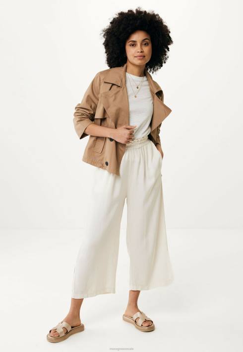 γυναίκες Mexx ρευστό παντελόνι 3/4 σε λευκό μπεζ BR0F61