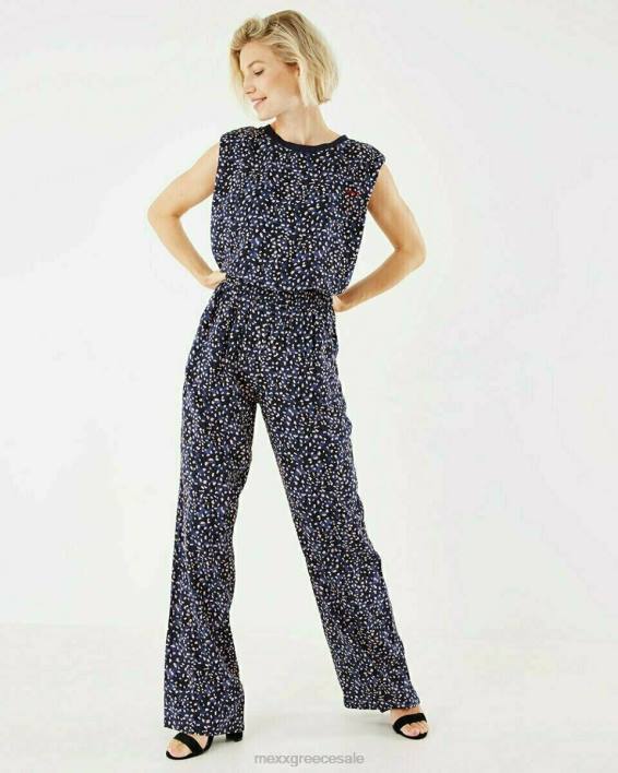 γυναίκες Mexx εμπριμέ παντελόνι ναυτικό μπλε BR0F133