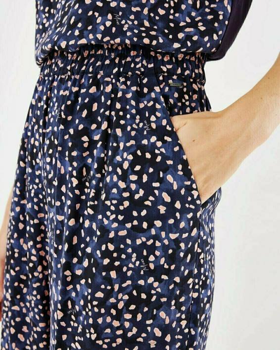 γυναίκες Mexx εμπριμέ παντελόνι ναυτικό μπλε BR0F133