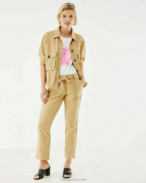 γυναίκες Mexx παντελόνι με μπεζ ζώνη χρυσός BR0F217