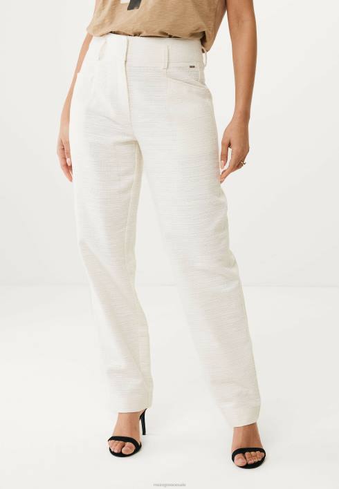 γυναίκες Mexx ίσιο πόδι ψηλόμεσο πανταλόν κρεμ λευκό μπεζ BR0F45