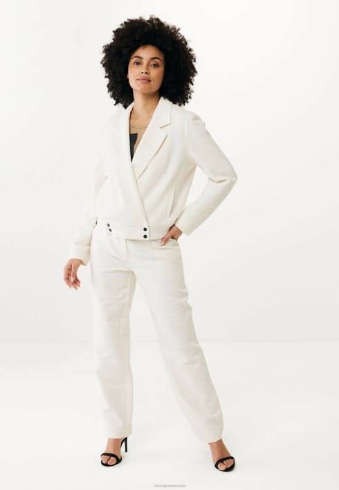 γυναίκες Mexx ίσιο πόδι ψηλόμεσο πανταλόν κρεμ λευκό μπεζ BR0F45