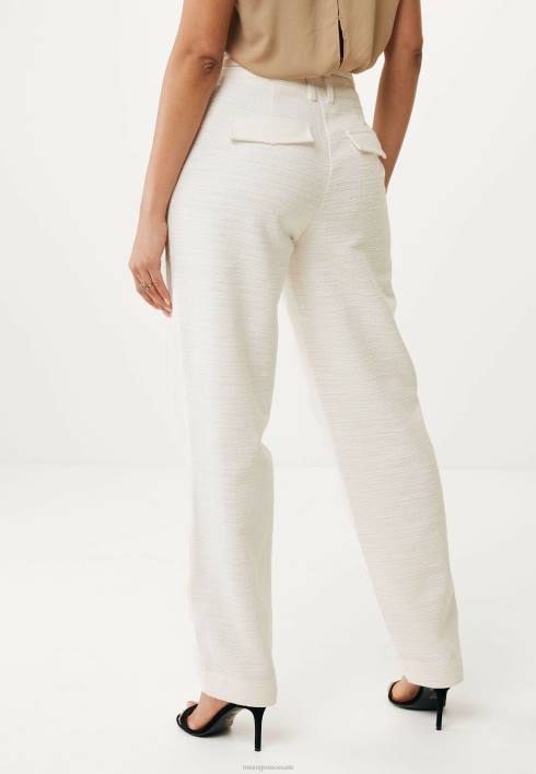 γυναίκες Mexx ίσιο πόδι ψηλόμεσο πανταλόν κρεμ λευκό μπεζ BR0F45