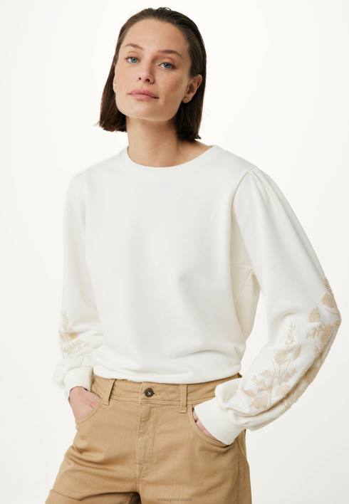 γυναίκες Mexx μανίκια πουλόβερ με λαιμόκοψη άσπρο BR0F56