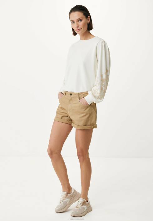 γυναίκες Mexx μανίκια πουλόβερ με λαιμόκοψη άσπρο BR0F56