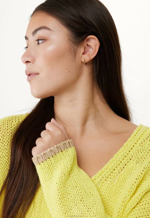 γυναίκες Mexx χαλαρή εφαρμογή πουλόβερ με λαιμόκοψη φωτεινό κίτρινος BR0F82