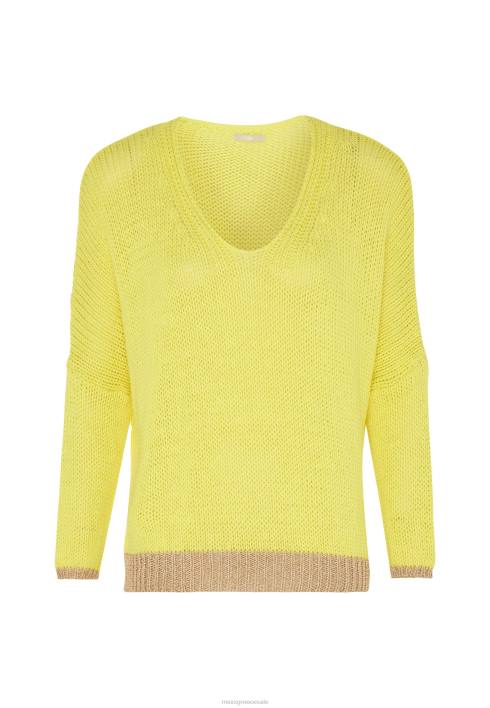 γυναίκες Mexx χαλαρή εφαρμογή πουλόβερ με λαιμόκοψη φωτεινό κίτρινος BR0F82