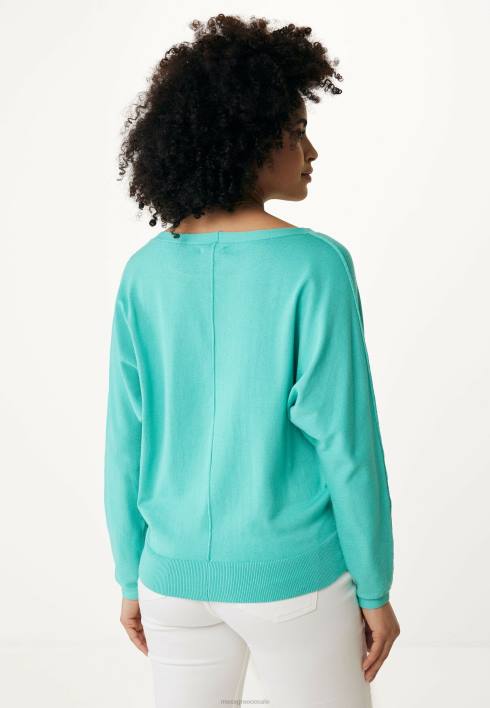 γυναίκες Mexx boatneck top aqua πράσινος BR0F121