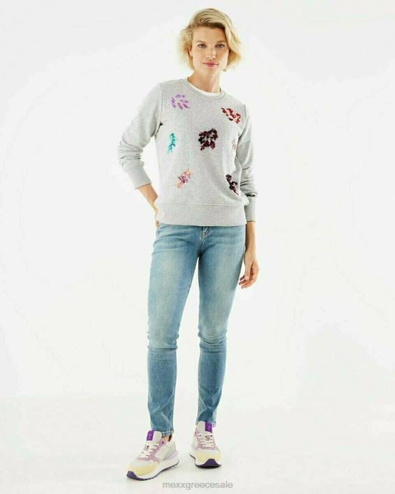 γυναίκες Mexx πούλιες crewneck πουλόβερ γκρι σώμα σώμα με σώμα γκρί BR0F412