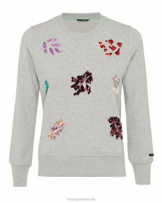 γυναίκες Mexx πούλιες crewneck πουλόβερ γκρι σώμα σώμα με σώμα γκρί BR0F412