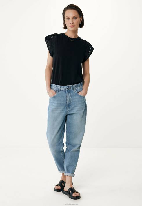 γυναίκες Mexx επάνω μανίκια κεντητό μαύρο μπεζ BR0F15