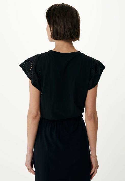 γυναίκες Mexx επάνω μανίκια κεντητό μαύρο μπεζ BR0F15