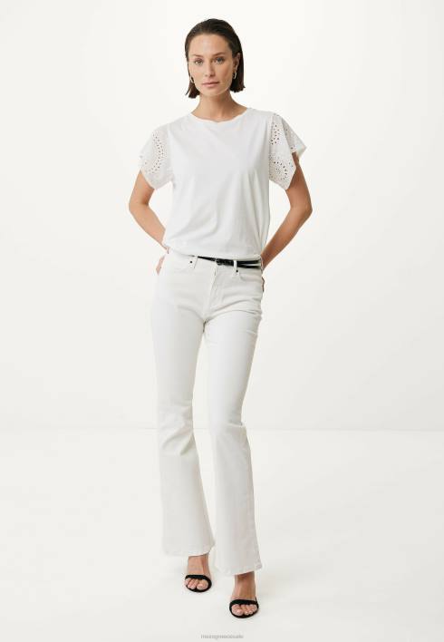 γυναίκες Mexx επάνω μανίκια από κέντημα σε λευκό μπεζ BR0F2