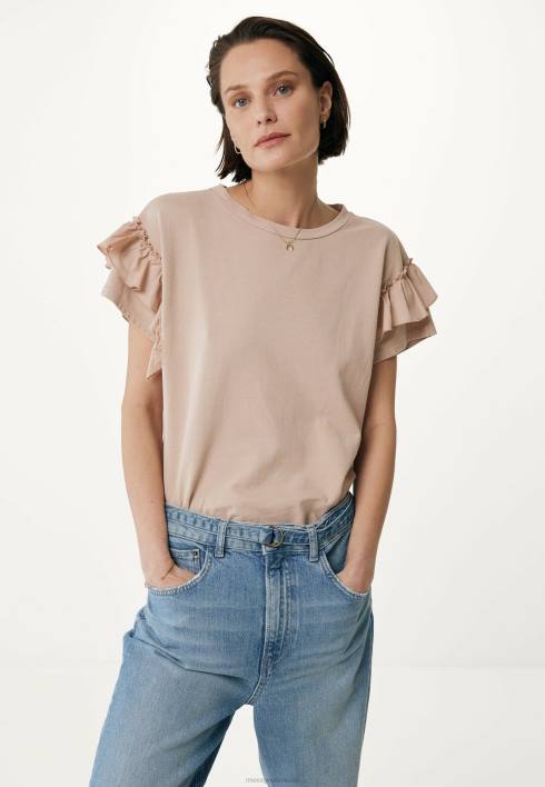 γυναίκες Mexx επάνω βολάν μανίκια γυμνό μπεζ BR0F42