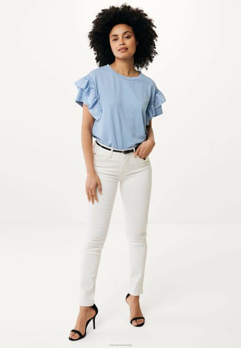 γυναίκες Mexx επάνω βολάν μανίκια μωρό μπλε BR0F43