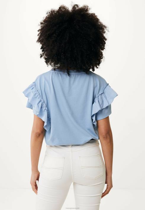 γυναίκες Mexx επάνω βολάν μανίκια μωρό μπλε BR0F43