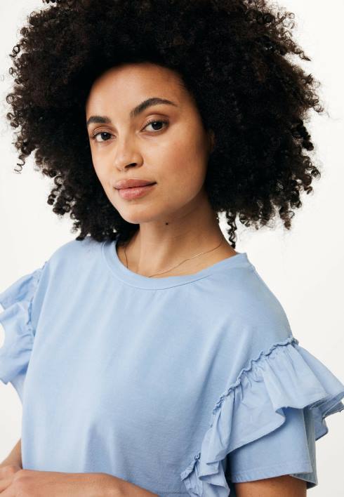 γυναίκες Mexx επάνω βολάν μανίκια μωρό μπλε BR0F43