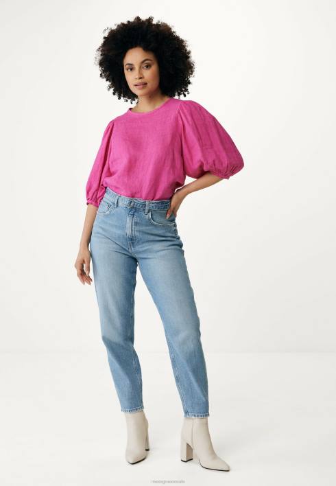 γυναίκες Mexx λινό επάνω μανίκια μπαλόνι ζεστό ροζ BR0F51