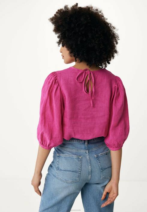 γυναίκες Mexx λινό επάνω μανίκια μπαλόνι ζεστό ροζ BR0F51