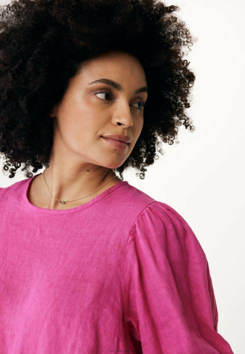 γυναίκες Mexx λινό επάνω μανίκια μπαλόνι ζεστό ροζ BR0F51