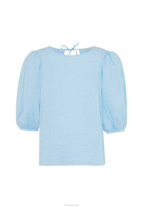 γυναίκες Mexx λινό επάνω μανίκια μπαλόνι ελαφρύ μπλε BR0F52