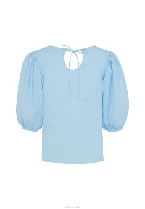 γυναίκες Mexx λινό επάνω μανίκια μπαλόνι ελαφρύ μπλε BR0F52