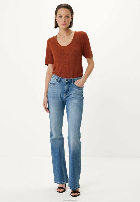 γυναίκες Mexx πλεκτό τούβλο με μισό μανίκι πορτοκάλι BR0F77