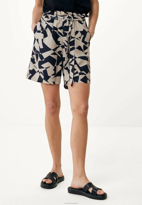 γυναίκες Mexx σορτς μέσης από χαρτοσακούλα εμπριμέ μπεζ BR0F54