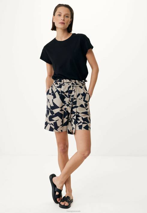 γυναίκες Mexx σορτς μέσης από χαρτοσακούλα εμπριμέ μπεζ BR0F54