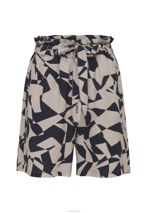 γυναίκες Mexx σορτς μέσης από χαρτοσακούλα εμπριμέ μπεζ BR0F54