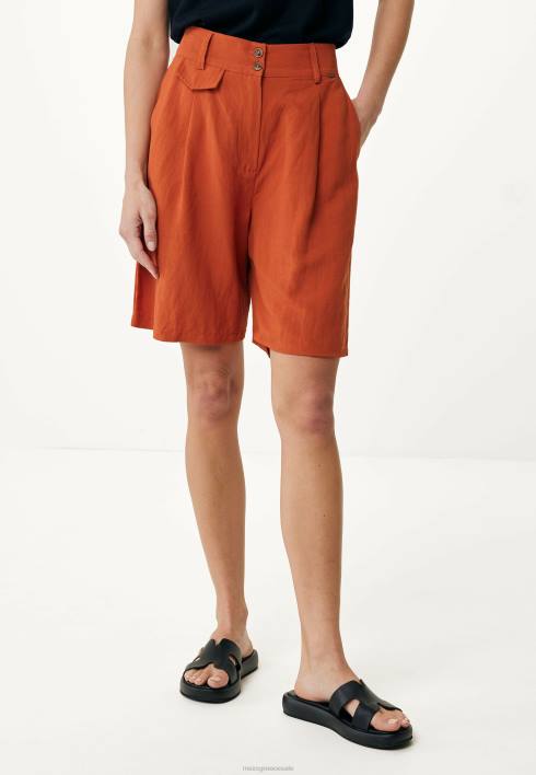 γυναίκες Mexx λινό σορτς τούβλο πορτοκάλι BR0F89