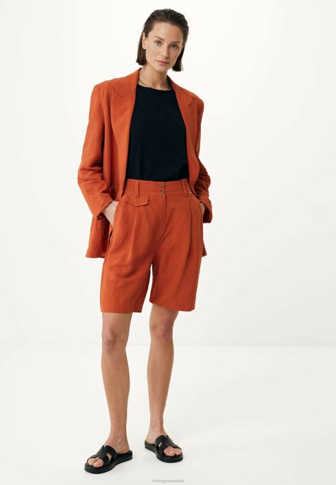 γυναίκες Mexx λινό σορτς τούβλο πορτοκάλι BR0F89