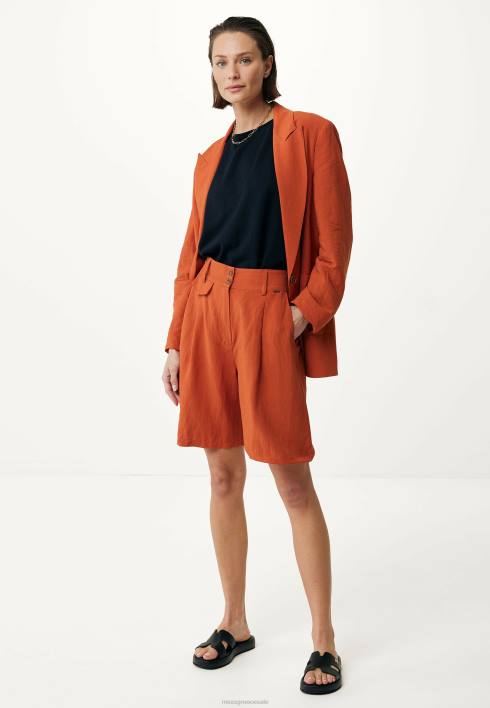 γυναίκες Mexx λινό σορτς τούβλο πορτοκάλι BR0F89