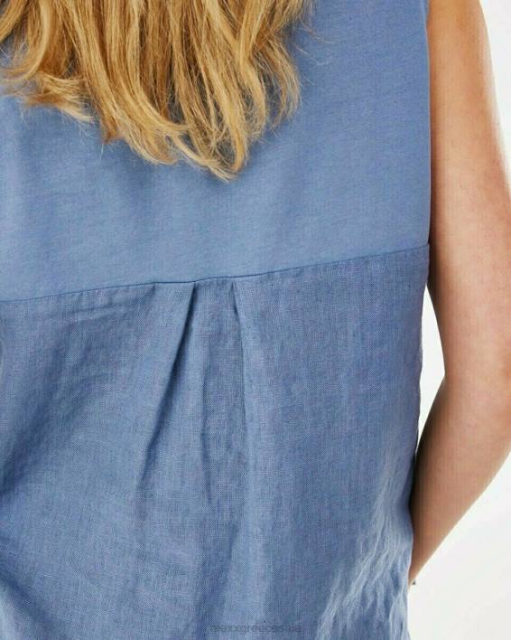 γυναίκες Mexx λινό επάνω μέρος μπλε BR0F218