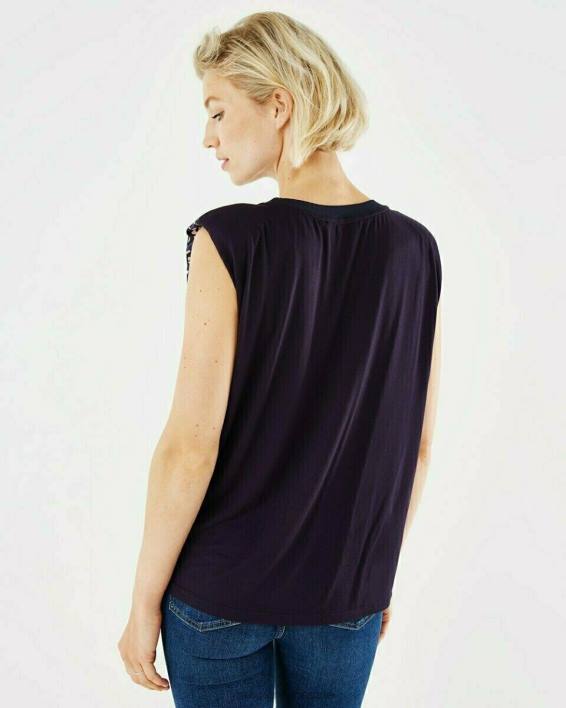 γυναίκες Mexx top print navy μπλε BR0F165