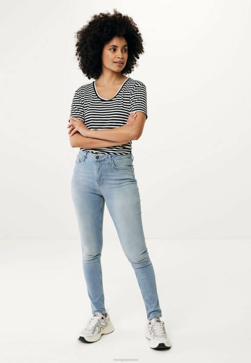 γυναίκες Mexx ψηλόμεσο στενό τζιν ανοιχτό vintage μπλε BR0F41