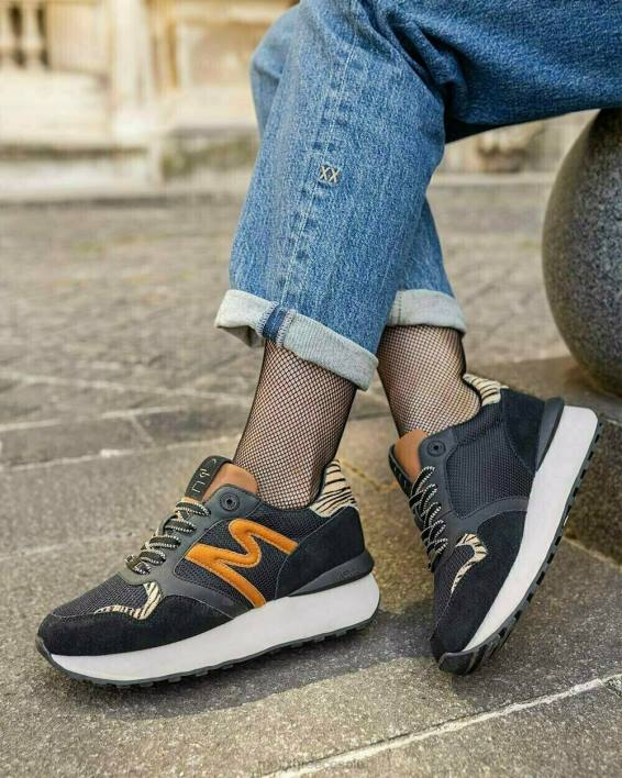 γυναίκες Mexx sneaker juju μαύρο/κονιάκ schwarz BR0F339