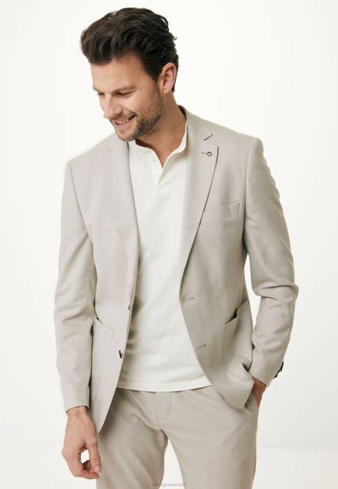 άνδρες Mexx ελαστικό ύφασμα μονόστομο blazer άμμο μπεζ BR0F469