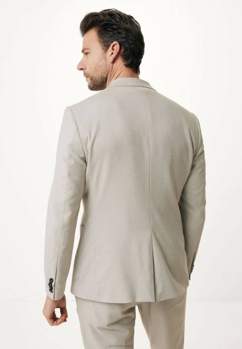 άνδρες Mexx ελαστικό ύφασμα μονόστομο blazer άμμο μπεζ BR0F469