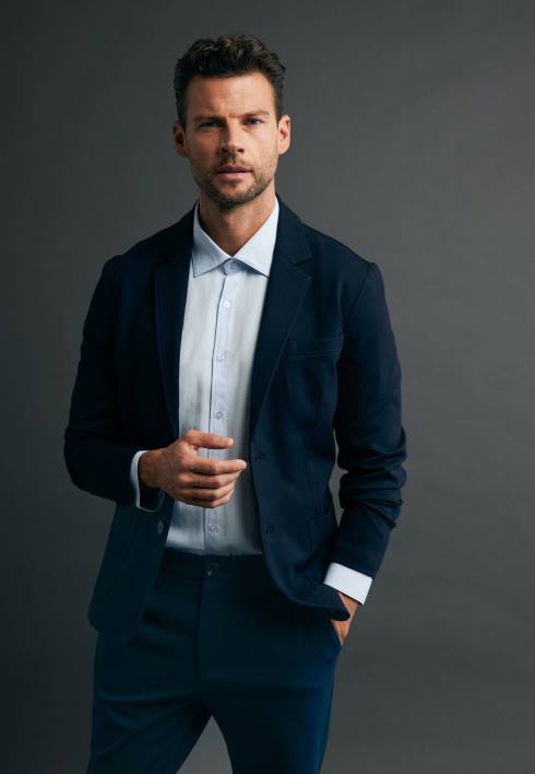 άνδρες Mexx stretch blazer navy μπλε BR0F463