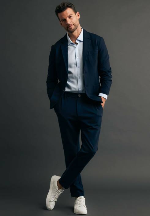 άνδρες Mexx stretch blazer navy μπλε BR0F463